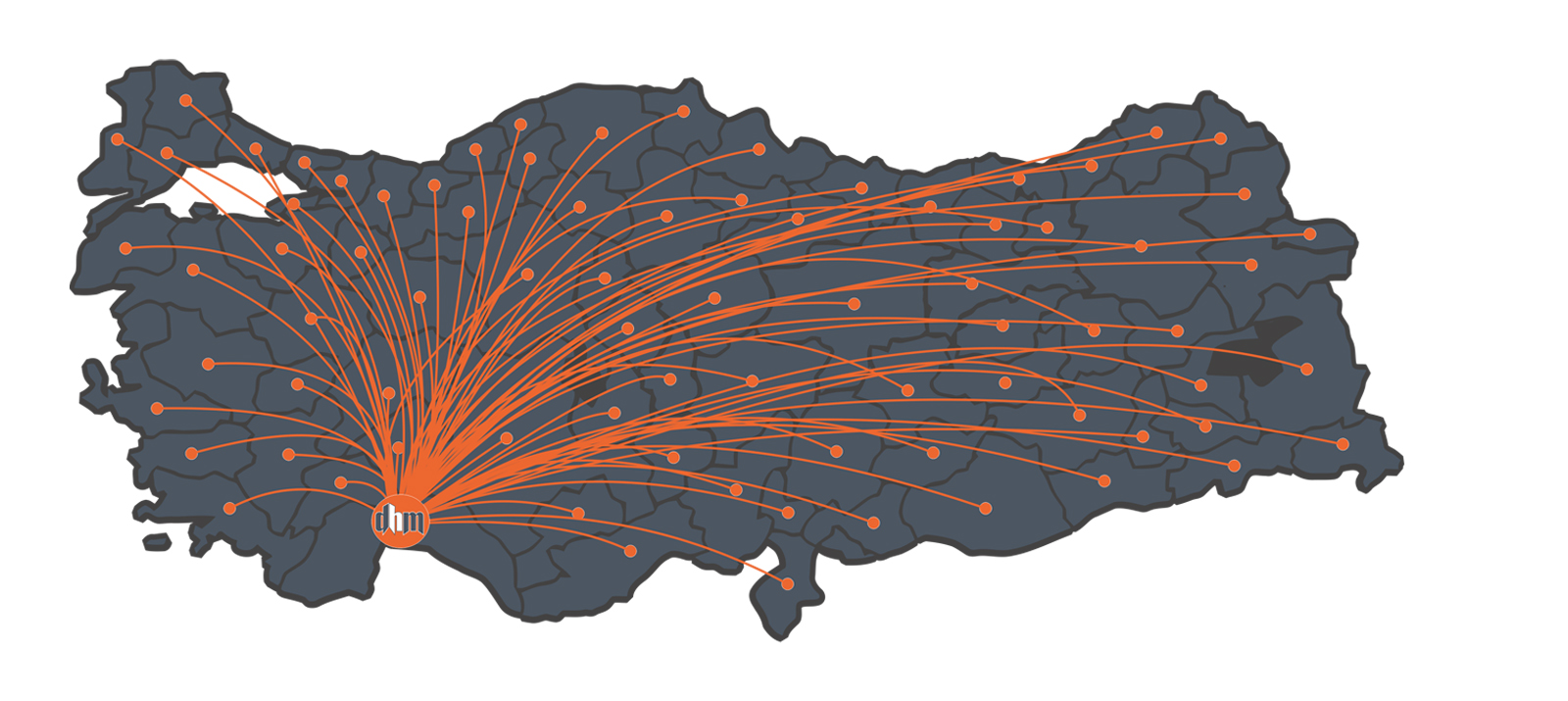 Doruk Alarm iş ortakları harita görünümü
